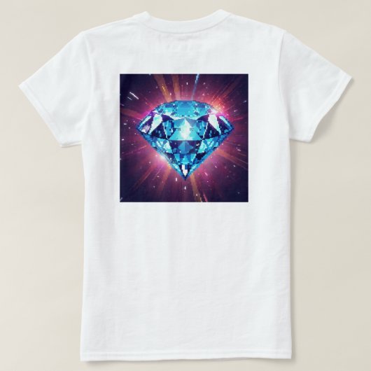 Heller pixeliger Diamant  T-Shirt (Design Rückseite)
