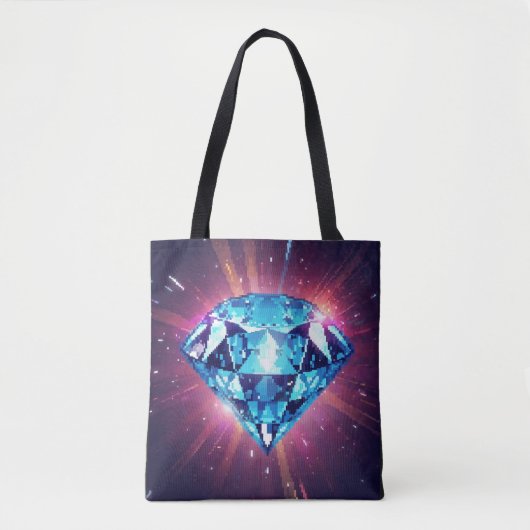 Heller pixeliger Diamant  Tasche (Vorderseite)