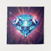 Heller pixeliger Diamant  Wandteppich (Vorderseite)