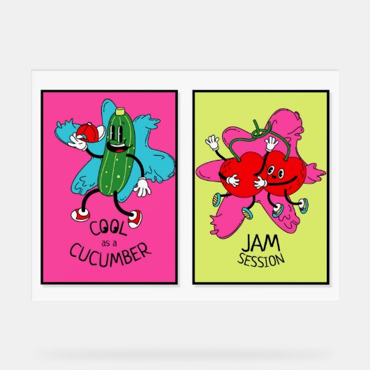Heller Pop Art Donut & Veggie Duo Poster - Funny - (Vorderseite)