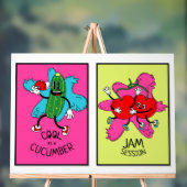 Heller Pop Art Donut & Veggie Duo Poster - Funny - (Neutral)