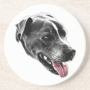 Heller Pop Pitbull Mix Roter Zunge Untersetzer