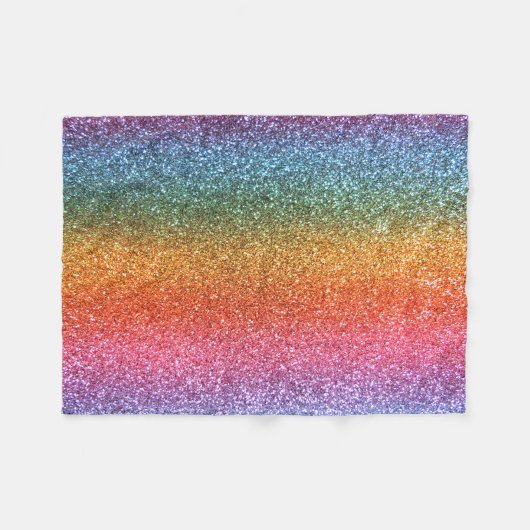 Heller Regenbogen-Glitter Fleecedecke (Vorderseite (Horizontal))