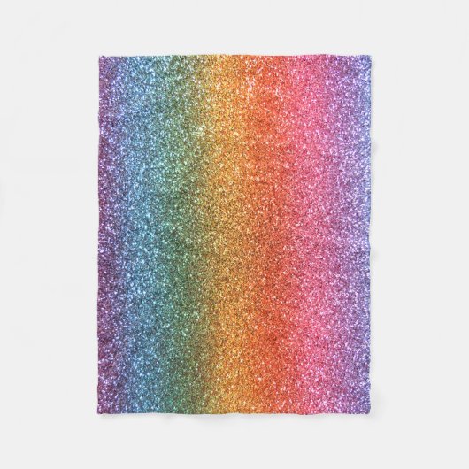 Heller Regenbogen-Glitter Fleecedecke (Vorderseite)