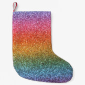 Heller Regenbogen-Glitter Kleiner Weihnachtsstrumpf (Vorderseite)