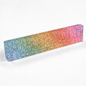 Heller Regenbogen-Glitter Namensplakette