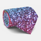 Heller Regenbogen-Glitzer Krawatte (Gerollt)