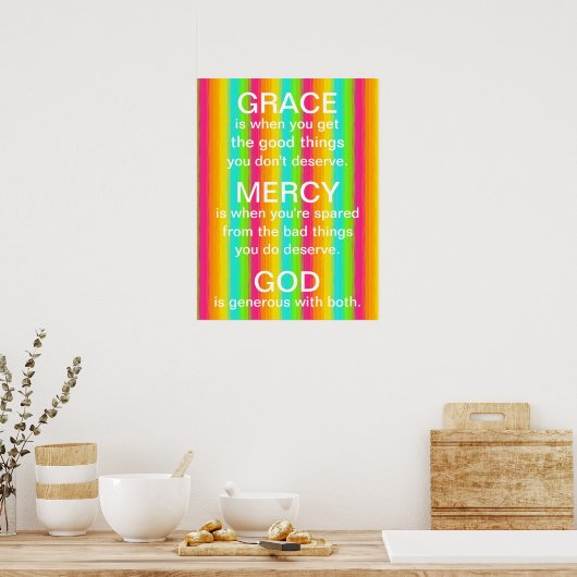 heller Regenbogen Grace und Barmherzigkeit der Eri Poster (Küche)