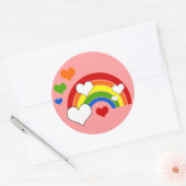 Heller Regenbogen mit Herz Runder Aufkleber (Umschlag)