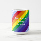 Heller Regenbogen mit Kreuzen inspirierend Niedlic Kaffeetasse (Mittel)