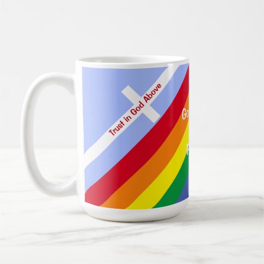 Heller Regenbogen mit Kreuzen inspirierend Niedlic Kaffeetasse (Links)