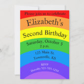 Heller Regenbogen mit Personalisierten Feldern Einladung (Vorderseite)