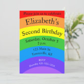 Heller Regenbogen mit Personalisierten Feldern Einladung (Stehend Vorderseite)