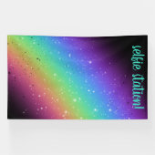 Heller Regenbogen mit Sternen-Selfie-Station Hinte Banner (Horizontal)