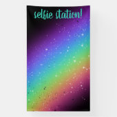 Heller Regenbogen mit Sternen-Selfie-Station Hinte Banner (Vertikal)