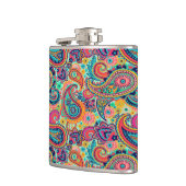 Heller Regenbogen Paisley Flachmann (Links)