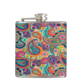 Heller Regenbogen Paisley Flachmann (Vorderseite)