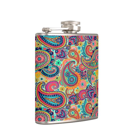 Heller Regenbogen Paisley Flachmann (Rechts)