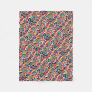 Heller Regenbogen Paisley Fleecedecke