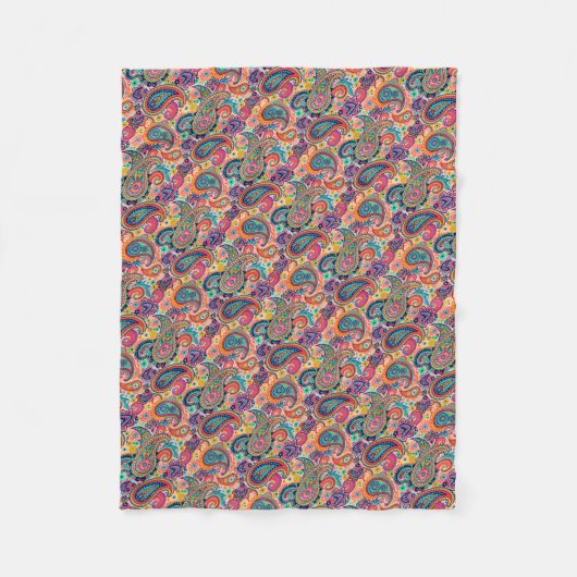 Heller Regenbogen Paisley Fleecedecke (Vorderseite)