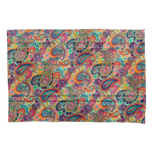 Heller Regenbogen Paisley Kissenbezug (Vorderseite)