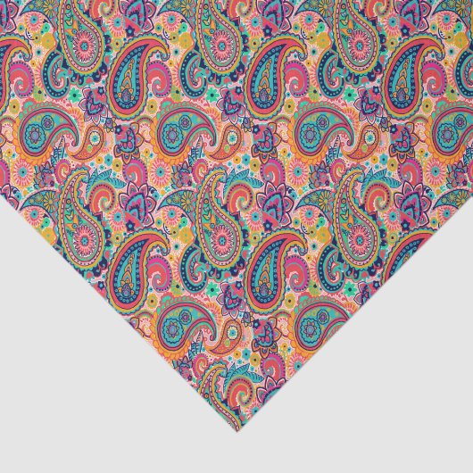 Heller Regenbogen Paisley Seidenpapier (Ausschnitt)