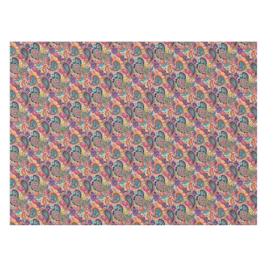 Heller Regenbogen Paisley Tischdecke (Vorderseite (Horizontal))