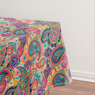 Heller Regenbogen Paisley Tischdecke