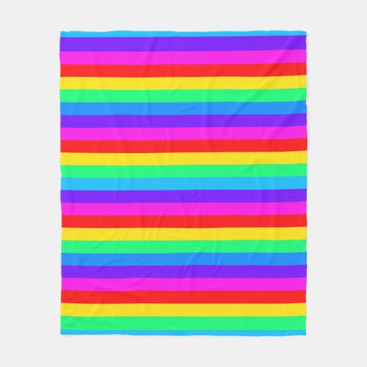Heller Regenbogen-Streifen Fleecedecke (Vorderseite)