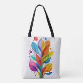 Heller Regenbogenbaum Des Lebens Abstrakte Grafik Tasche (Rückseite)