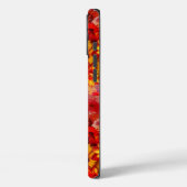 Heller Rojo mit Blumenblumenstrauß-reiche glühende Case-Mate iPhone Hülle (Rückseite / Links)