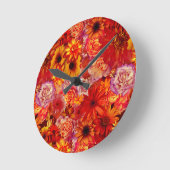 Heller Rojo mit Blumenblumenstrauß-reiche glühende Runde Wanduhr (Winkel)