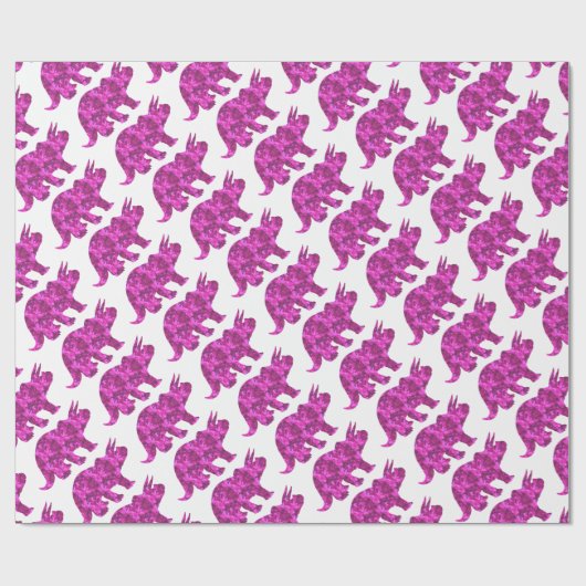 Heller rosa Dinosaurier Geschenkpapier (Flach)