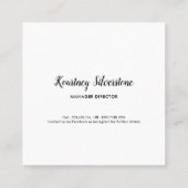 Heller rosa Imitat-Glitzerzebra-Muster-Weiß-Rahmen Quadratische Visitenkarte (Rückseite)