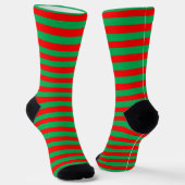 Heller Rot und Grün gestreifter Elf Socken (Gewinkelt)