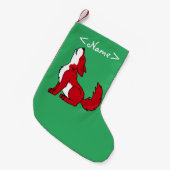 Heller roter heulender Wolf-Welpe Kleiner Weihnachtsstrumpf (Vorderansicht (hängend))