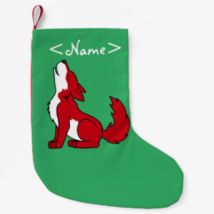 Heller roter heulender Wolf-Welpe Kleiner Weihnachtsstrumpf