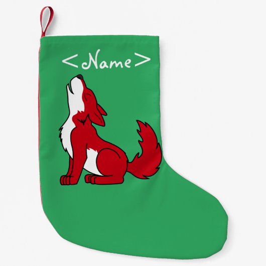 Heller roter heulender Wolf-Welpe Kleiner Weihnachtsstrumpf (Vorderseite)