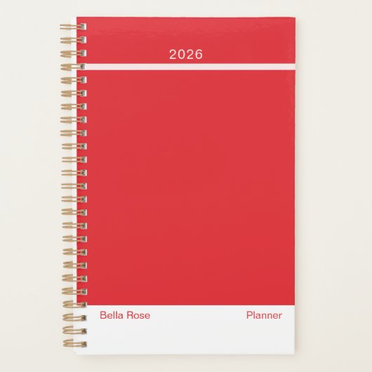 Heller roter minimalistischer Planer (Vorderseite)