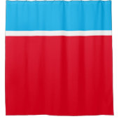 Heller roter weißer Himmelsblau, oberer Farbblock Duschvorhang (Vorderseite)