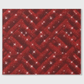 Heller Rubinroter Glanz Glitter Muster Geschenkpapier (Flach)
