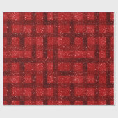Heller Rubinroter Glanz Glitter Muster Geschenkpapier (Flach)