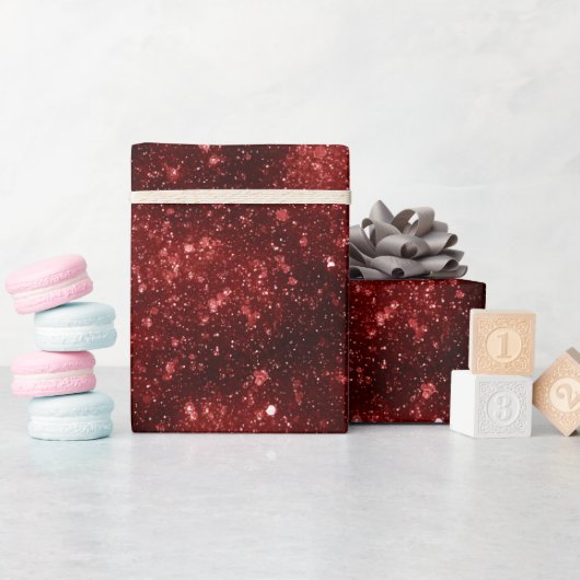 Heller Rubinroter Glanz Glitter Muster Geschenkpapier (Babyparty)