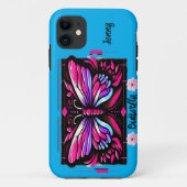 Heller Schmetterling Anpassbar  Case-Mate iPhone Hülle (Rückseite)