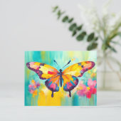 Heller Schmetterling Postkarte (Stehend Vorderseite)