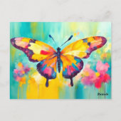 Heller Schmetterling Postkarte (Rückseite)