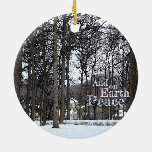 Heller Schnee Keramik Ornament (Hinten)