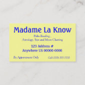 Heller Segen Visitenkarte (Rückseite)