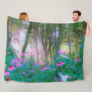 Heller Sonnenaufgang mit rosa Scheinsonnenhüten in Fleecedecke