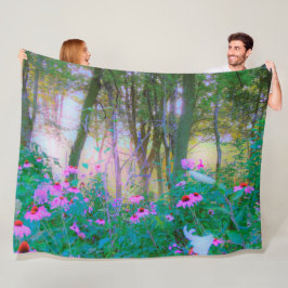 Heller Sonnenaufgang mit rosa Türmen in meinem Gar Fleecedecke